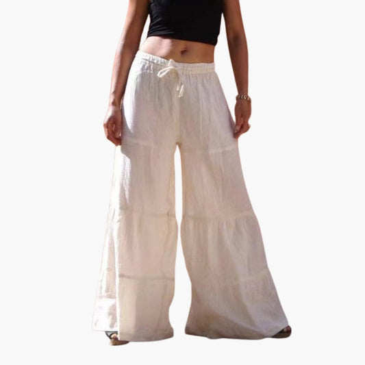 Women's Elastic Waist Wide Leg Pants - Fashinoza