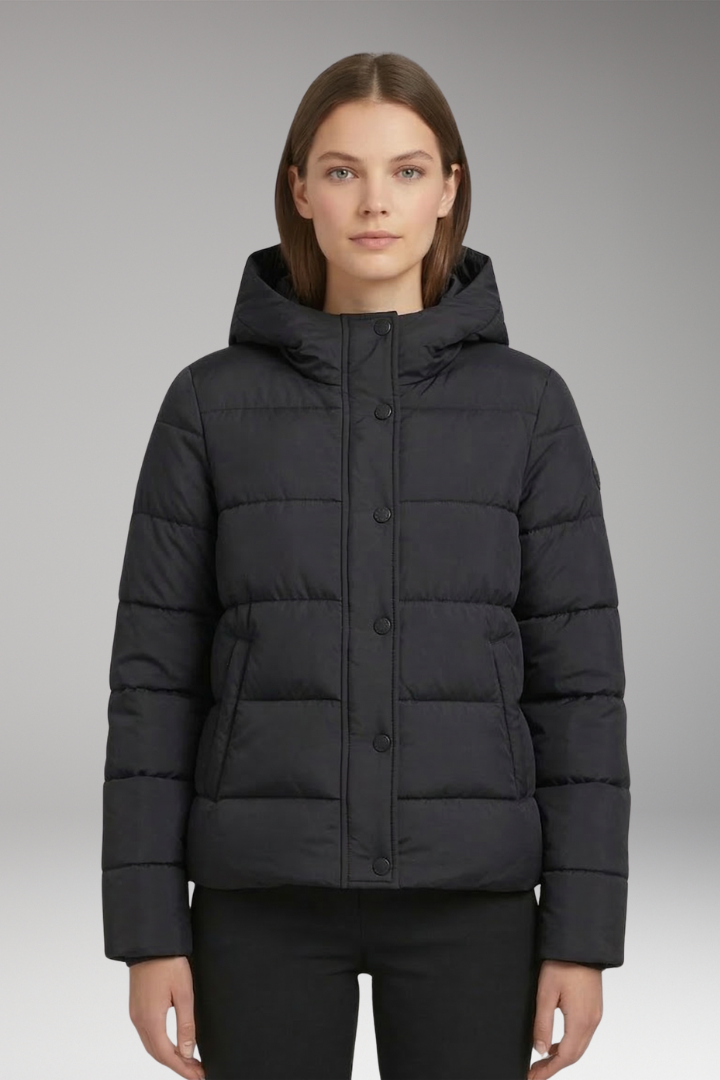 Women's Insulated Winter Jacket Lined Front Zip Black