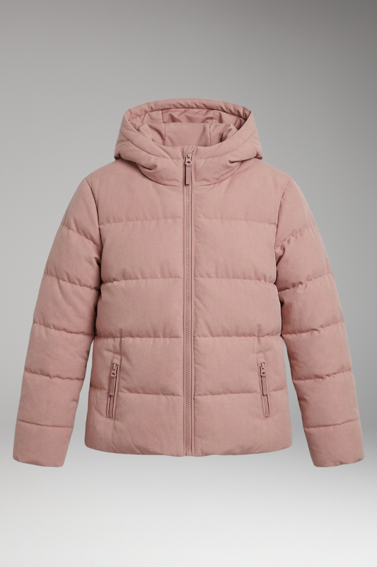 Women's Insulated Winter Jacket Lined Front Zip Black - 
Fashinoza
