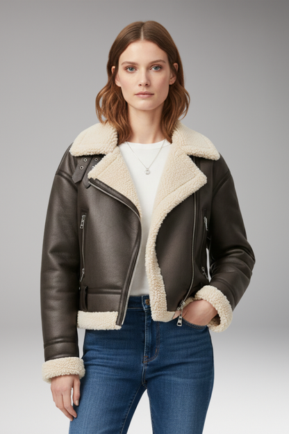 Women's Zip Up Belted Jacket