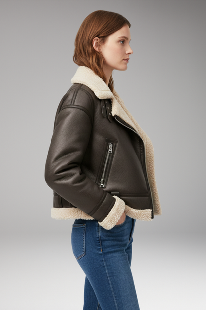 Women's Zip Up Belted Jacket