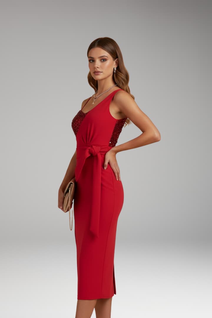 Women's Asymmetrical Sequin Bodycon Dress