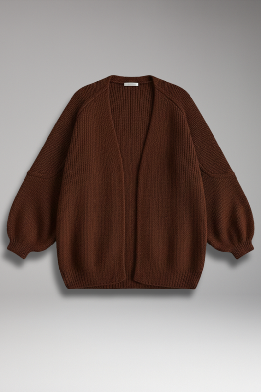 Women's Open Front Cardigan Long Sleeves - 
Fashinoza