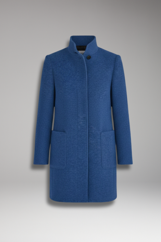 Women's High Collar Button Coat - 
Fashinoza