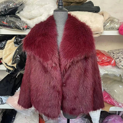 Camille | Women Spring Cropped Faux Fur Jacket