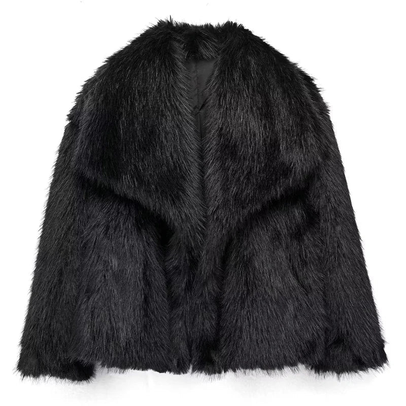 Camille | Women Spring Cropped Faux Fur Jacket