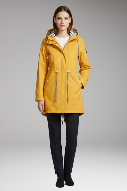 Women's Hooded Zip Jacket Drawstring Waist