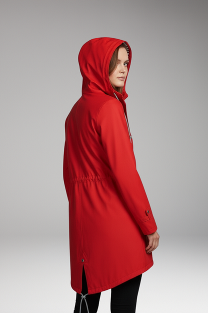 Women's Hooded Zip Jacket Drawstring Waist