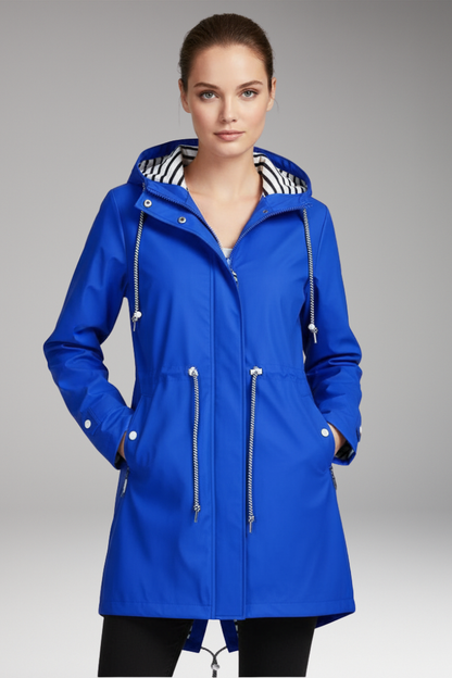 Women's Hooded Zip Jacket Drawstring Waist