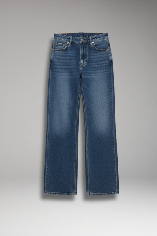 Women's Mid Rise Wide Leg Jeans - 
Fashinoza