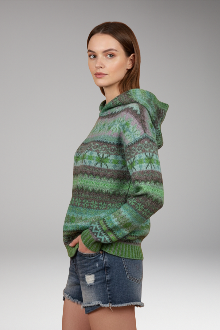Women's Knit Hoodie Ribbed Cuffs