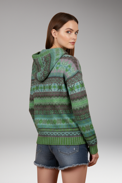 Women's Knit Hoodie Ribbed Cuffs