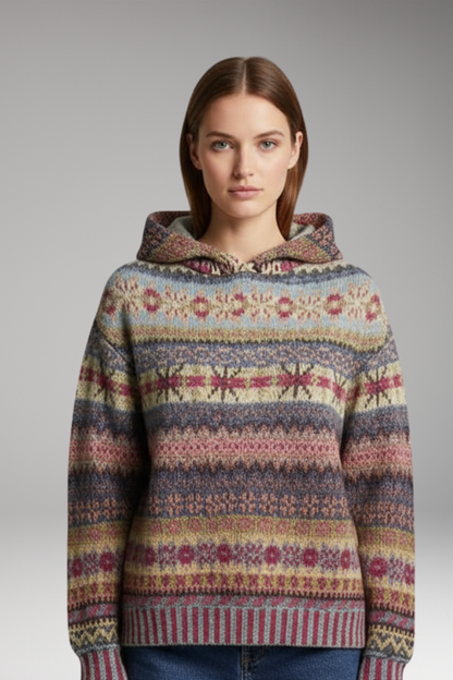 Women's Knit Hoodie Ribbed Cuffs