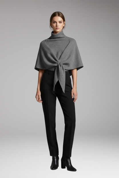 Women's Knit Shawl Soft Draped Edges