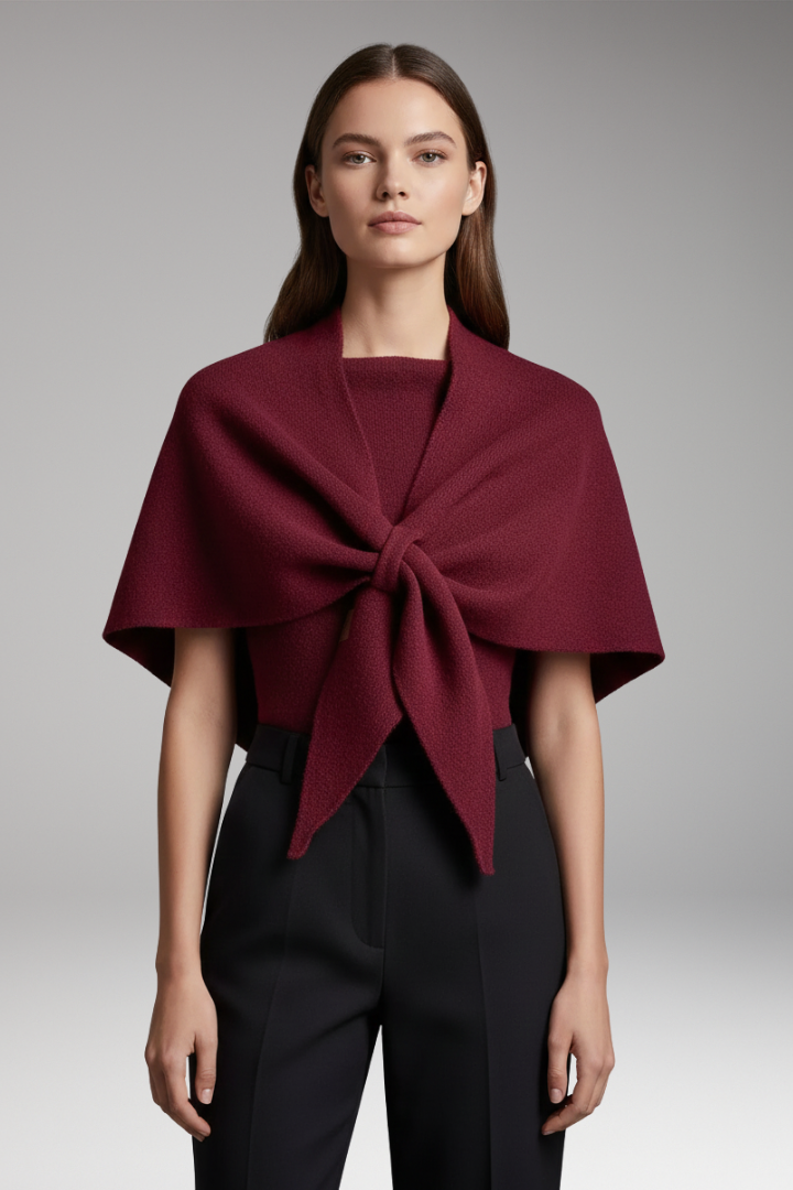 Women's Knit Shawl Soft Draped Edges
