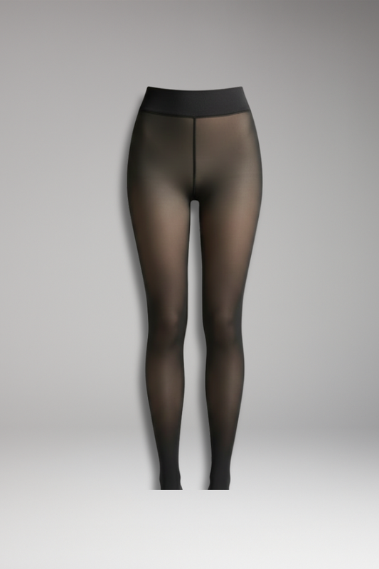 Women's Leggings Knitted Outer Layered Black - 
Fashinoza