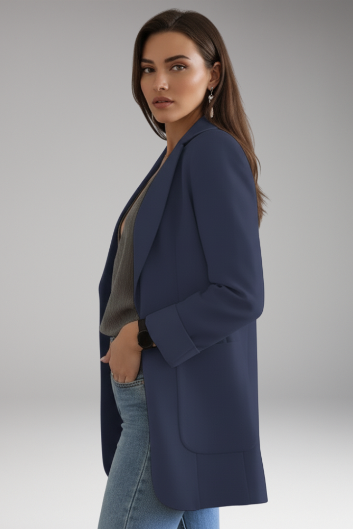 Women's Open Front Blazer Patch Pocket