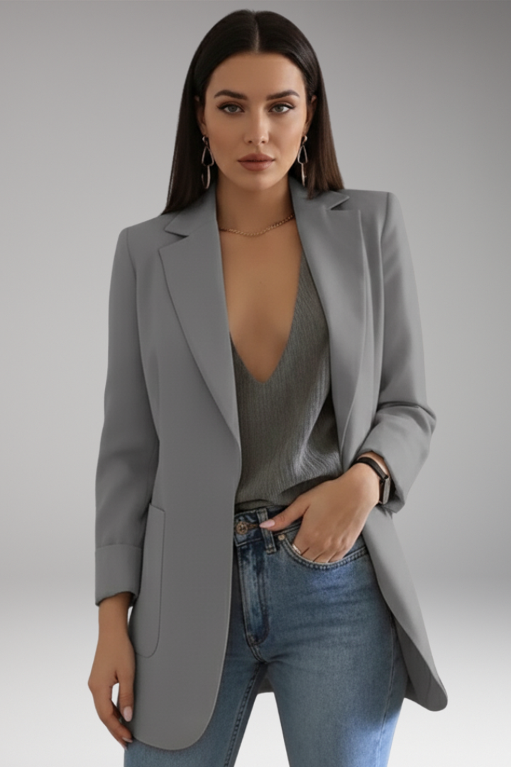 Women's Open Front Blazer Patch Pocket