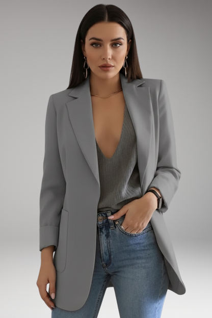 Women's Open Front Blazer Patch Pocket