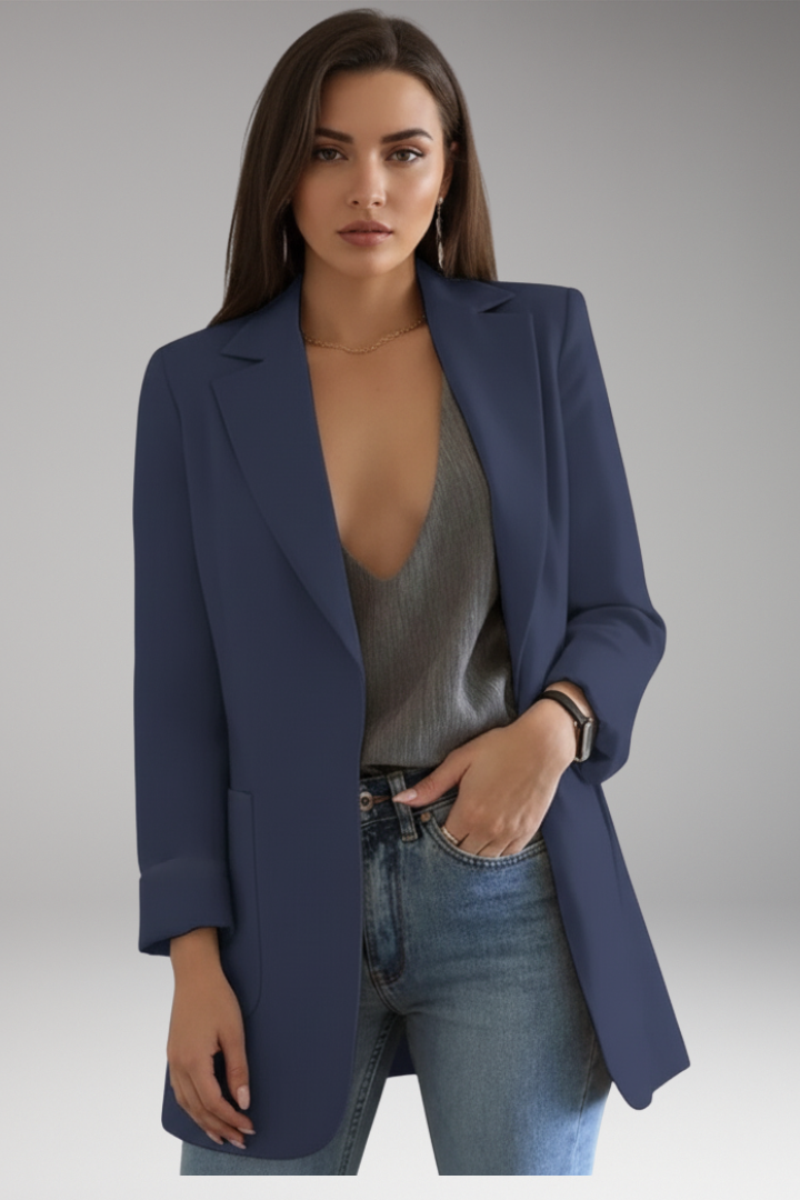 Women's Open Front Blazer Patch Pocket