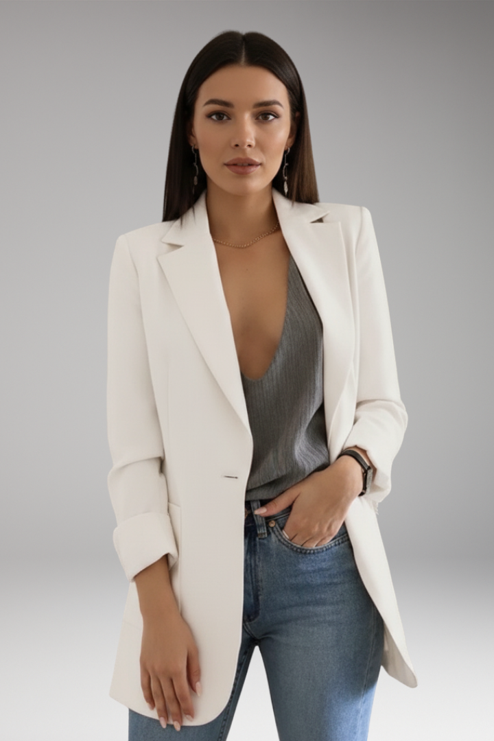 Women's Open Front Blazer Patch Pocket