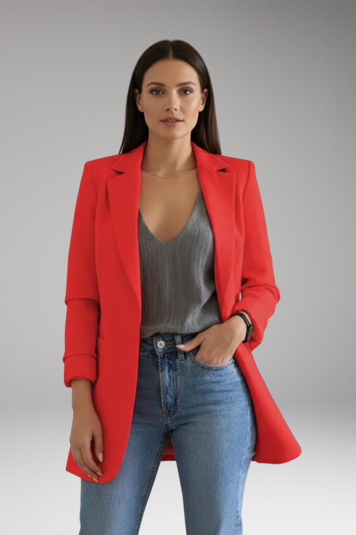 Women's Open Front Blazer Patch Pocket