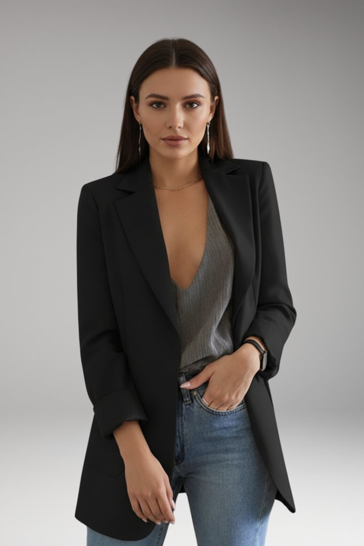 Women's Open Front Blazer Patch Pocket
