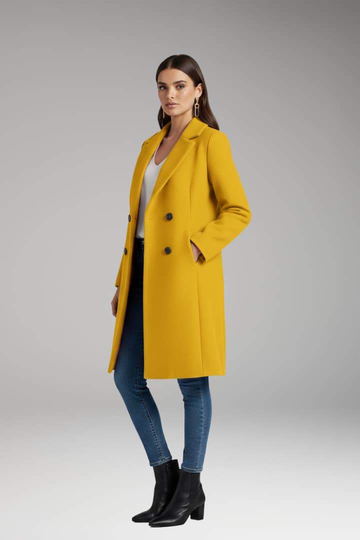Women's Long Button Coat With Pockets
