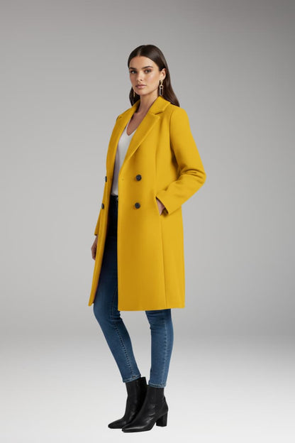 Women's Long Button Coat With Pockets