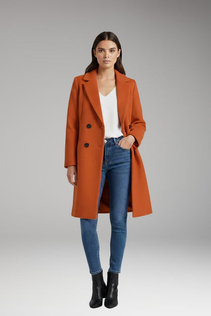 Women's Long Button Coat With Pockets