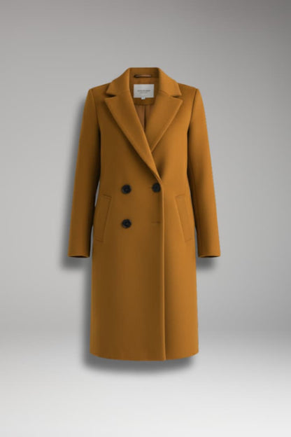 Women's Long Button Coat With Pockets - 
Fashinoza