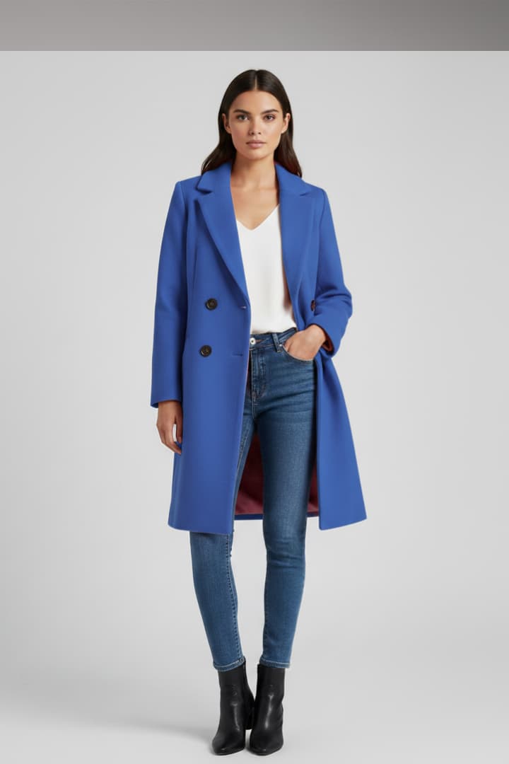 Women's Long Button Coat With Pockets