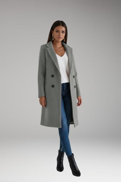 Women's Long Button Coat With Pockets