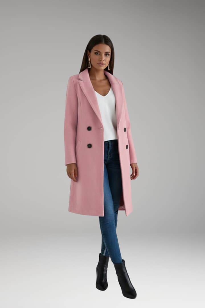 Women's Long Button Coat With Pockets