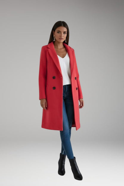 Women's Long Button Coat With Pockets