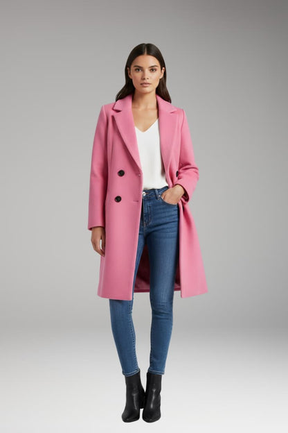Women's Long Button Coat With Pockets