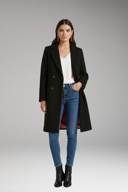 Women's Long Button Coat With Pockets