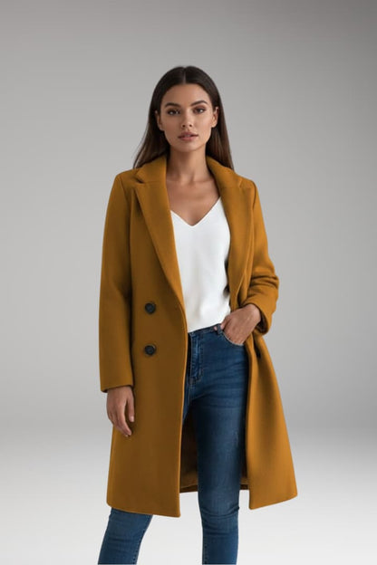 Women's Long Button Coat With Pockets