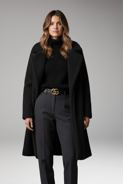 Women's Lapel Coat Textured Outer