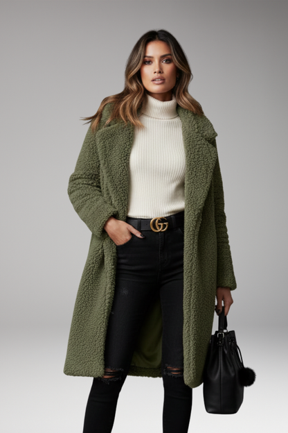 Women's Lapel Coat Textured Outer