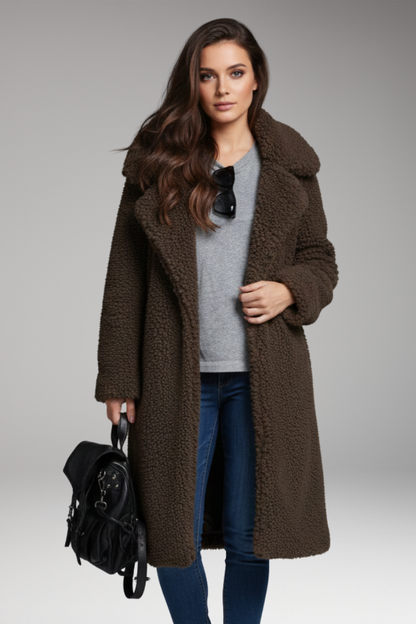 Women's Lapel Coat Textured Outer