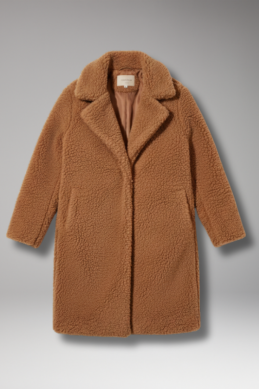 Women's Lapel Coat Textured Outer - 
Fashinoza