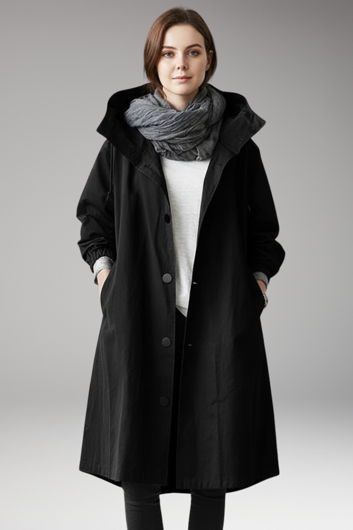 Women's Hooded Button Coat