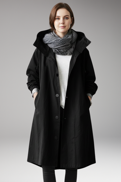Women's Hooded Button Coat