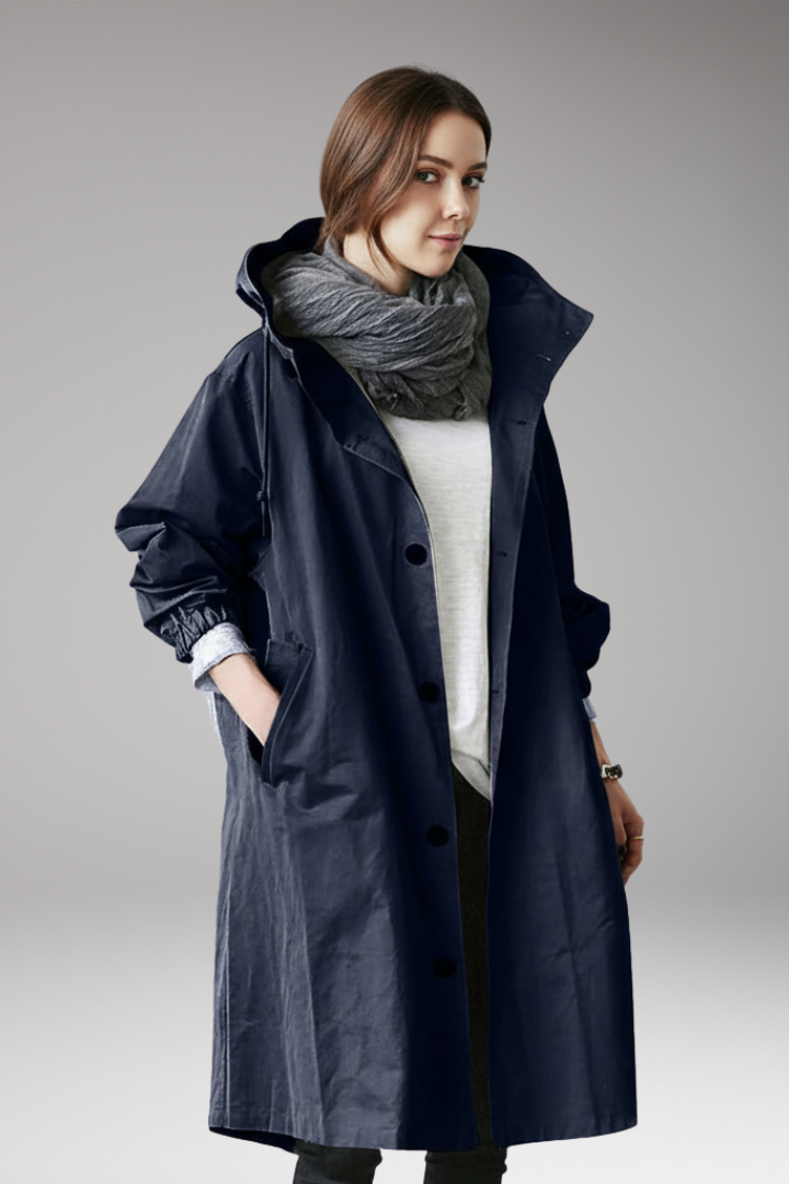 Women's Hooded Button Coat