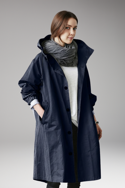Women's Hooded Button Coat