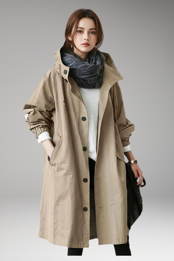 Women's Hooded Button Coat