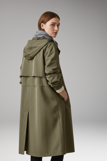 Women's Hooded Button Coat
