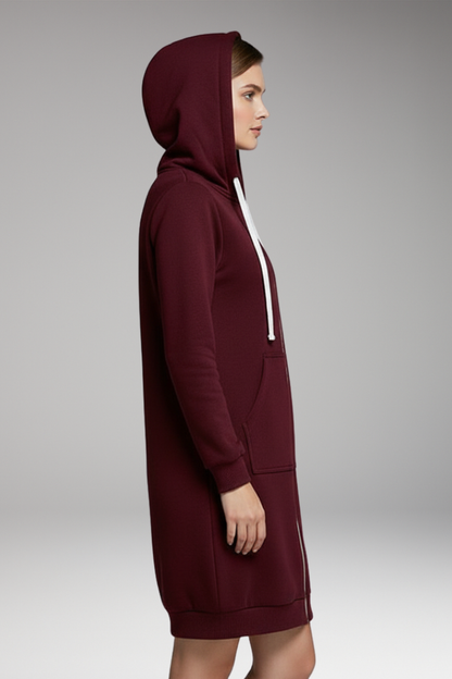 Women's Longline Zip Hoodie With Pockets