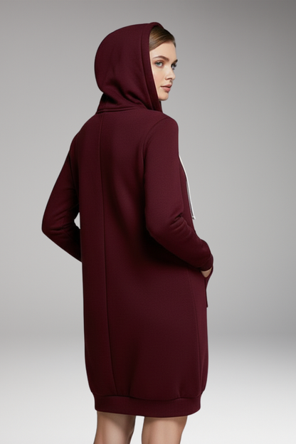 Women's Longline Zip Hoodie With Pockets